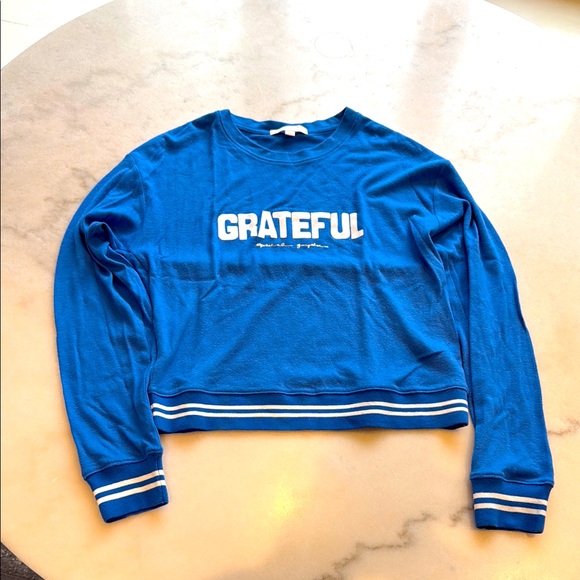 Spiritual Gangster Sweaters - SPIRITUAL GANGSTER ROYAL BLUE GRATEFUL SWEATER. L